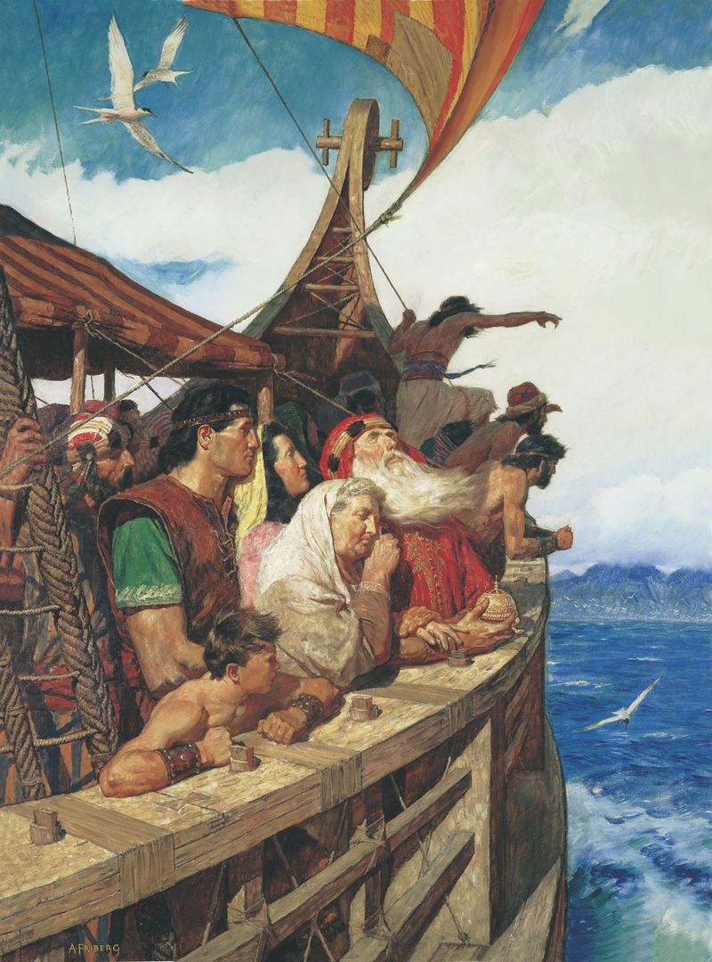Im Buch Mormon segeln Lehi und seine Familie zum verheißenen Land