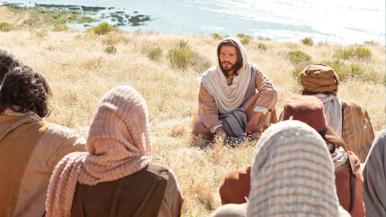 Jesus Christus unterweist seine Jünger bei der Bergpredigt
